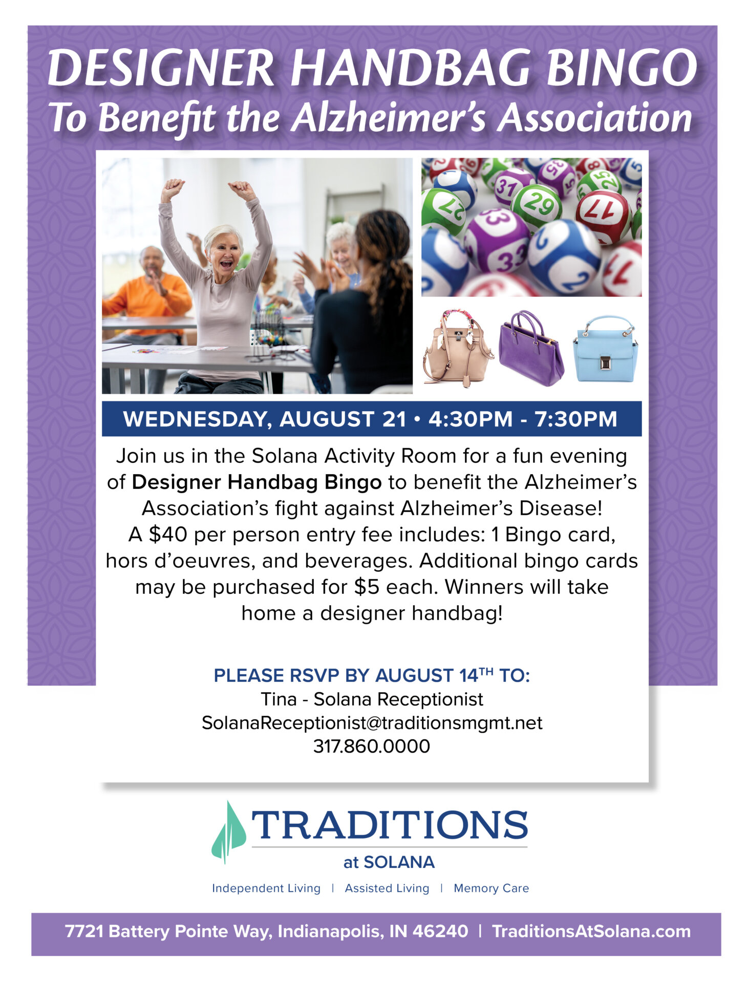 Designer Handbag Bingo - Traditions at Solana